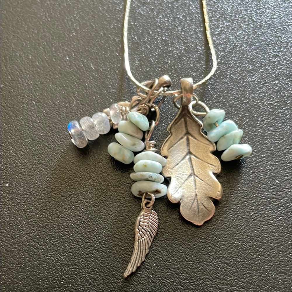 Silver Leaf Charm Necklace - Picture 9 of 10